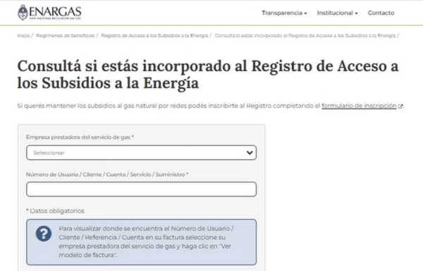 Subsidios a la energ&iacute;a. Instan a usuarios a inscribirse