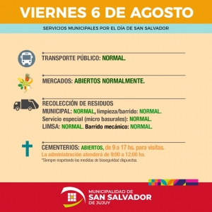 Servicios municipales por el 6 de agosto