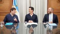 Wado se mostr&oacute; a los abrazos con los albertistas Guzm&aacute;n y Melella