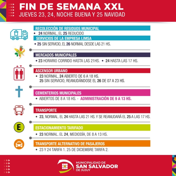Servicios municipales por el finde XXL