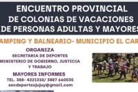 Encuentro Provincial de colonias de vacaciones de personas adultas y mayores" en el Carmen