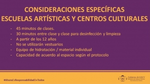 Se encuentran habilitadas escuelas de danza y espacios culturales