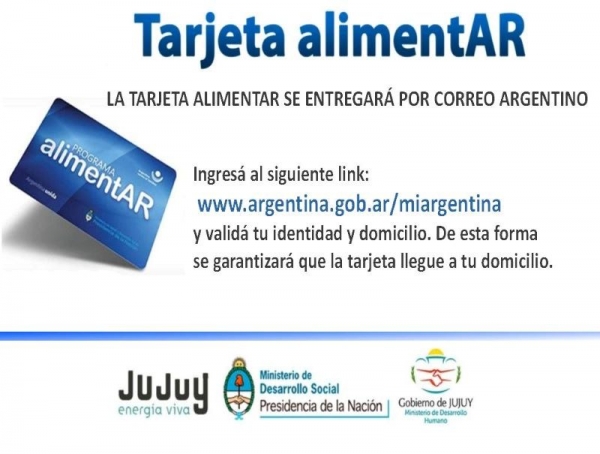 La Tarjeta Alimentar ser&aacute; entregada por Correo Argentino