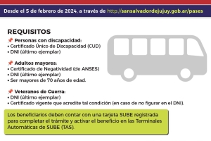 Desde el 5 de febrero y solo de manera virtual inicia el reempadronamiento para el Pase Libre del Transporte P&uacute;blico