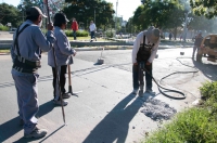 Reparan carpeta asf&aacute;ltica de avenida Espa&ntilde;a