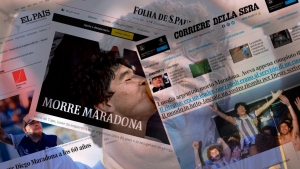 La muerte de Maradona llega a la tapa de todos los medios digitales del mundo