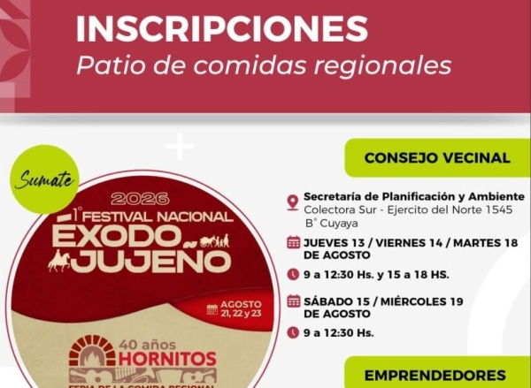 Convocan a entidades vecinales y emprendedores a participar de &ldquo;Los Hornitos&rdquo;