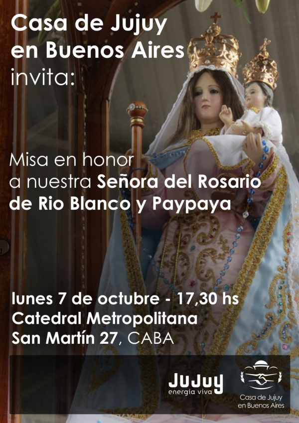 MISA EN CABA EN HONOR A NUESTRA SE&Ntilde;ORA DEL ROSARIO DE R&Iacute;O BLANCO Y PAYPAPA