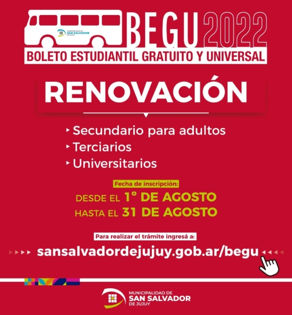 Desde el 1&deg; de agosto renovar&aacute;n el Begu
