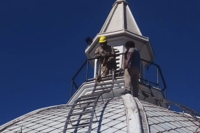 Obras finales en la c&uacute;pula de la Iglesia San Francisco