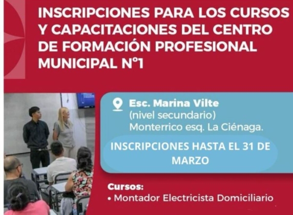 Inscripci&oacute;n a cursos y capacitaciones en Centro de Formaci&oacute;n Profesional