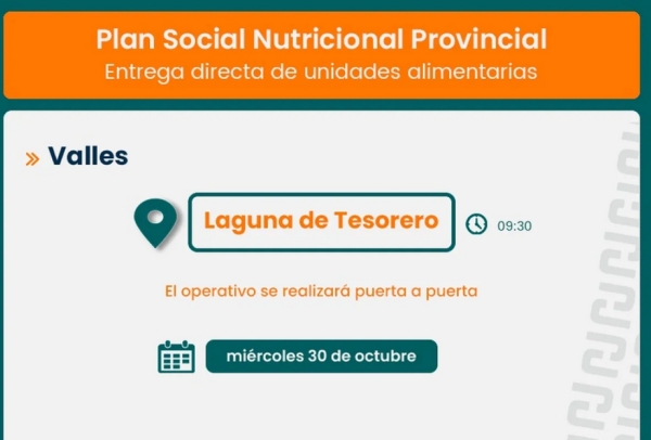 Familias de Laguna de Tesorero recibir&aacute;n refuerzos alimentarios