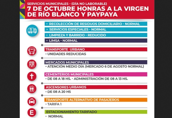 Servicios municipales por asueto del lunes 7