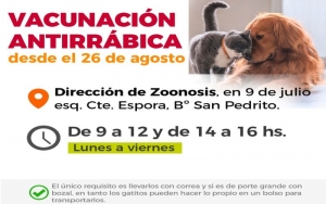 Vacunaci&oacute;n antirr&aacute;bica solo en el 9 de Julio