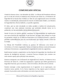 La respuesta del Gobierno tras la amenaza del narcoterrorismo a Bullrich: &ldquo;No se equivoquen, con nosotros nunca podr&aacute;n&rdquo;