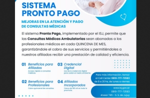 El ISJ destac&oacute; implementaci&oacute;n del Sistema Pronto Pago