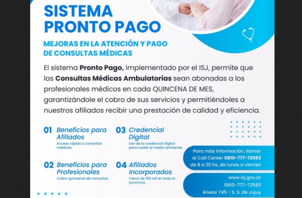 El ISJ destac&oacute; implementaci&oacute;n del Sistema Pronto Pago
