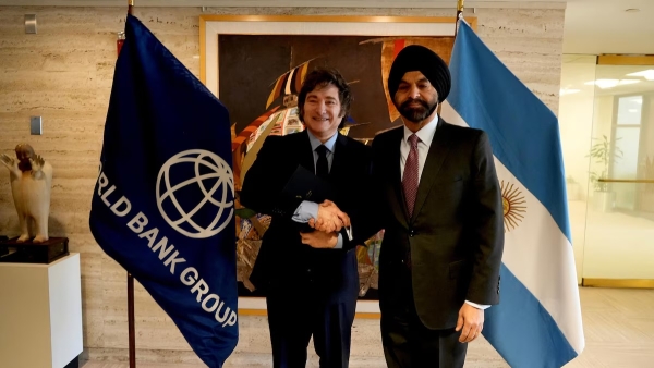 Milei recibir&aacute; al presidente del Banco Mundial, en plena negociaci&oacute;n con el FMI para fortalecer reservas y abrir el cepo financiero