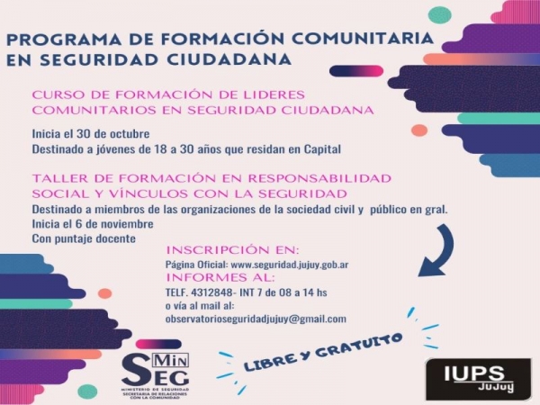 Curso de formaci&oacute;n comunitaria en Seguridad Ciudadana,