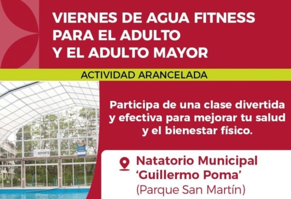 Este viernes Agua Fitness para adultos y Adultos Mayores