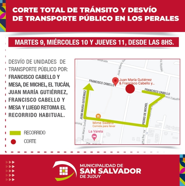 Corte total de tr&aacute;nsito en Los Perales