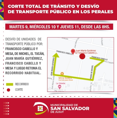 Corte total de tr&aacute;nsito en Los Perales