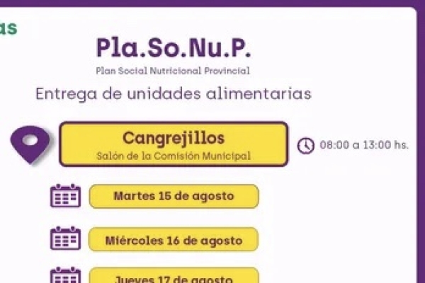 Familias de Cangrejillos recibir&aacute;n unidades alimentarias