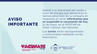 Por fuertes vientos, se suspendi&oacute; la vacunaci&oacute;n en HOSCAM de capital