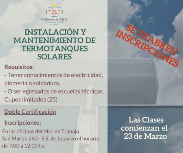 Instalaci&oacute;n y mantenimiento de termotanques solares