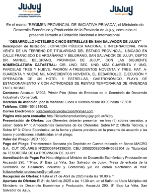 Convocatoria para la construcci&oacute;n de un hotel 5 estrellas en San Salvador de Jujuy
