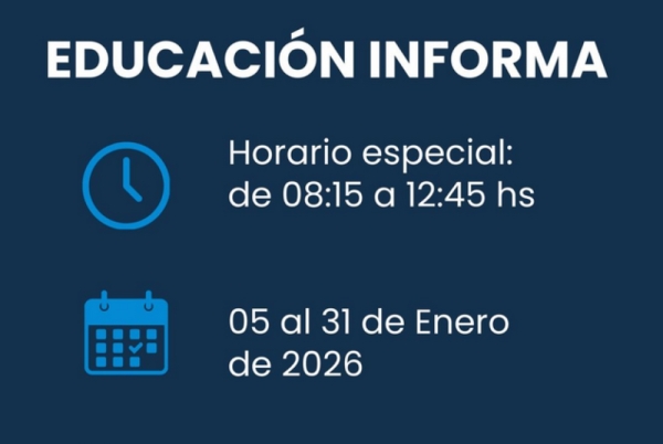 Educaci&oacute;n .Horarios especiales durante enero