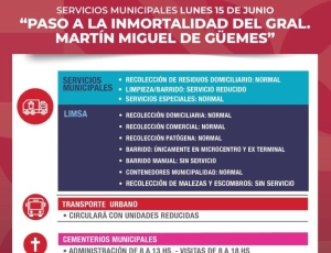 Asi serán los servicios por el feriado