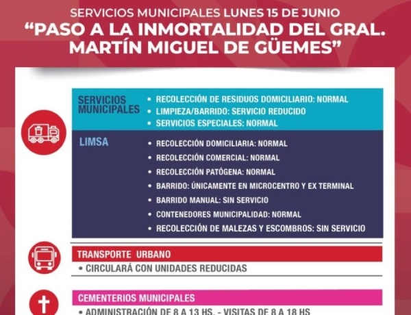 Asi ser&aacute;n los servicios por el feriado
