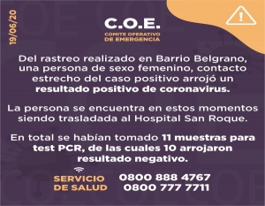 Nuevo caso de coronavirus en Jujuy