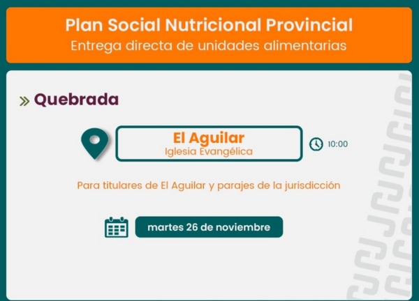 Entregan refuerzos alimentarios en El Aguilar