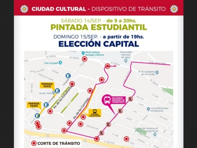 Modificaci&oacute;n en el tr&aacute;nsito por Fiesta Nacional de los Estudiantes