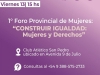 1&deg; Foro Provincial de Mujeres