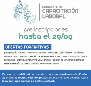 Capacitaci&oacute;n laboral para estudiantes del &uacute;ltimo a&ntilde;o