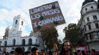Una multitud march&oacute; al Congreso contra la criminalizaci&oacute;n del cultivo de marihuana