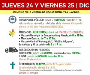 As&iacute; ser&aacute;n los servicios municipales por las fiestas