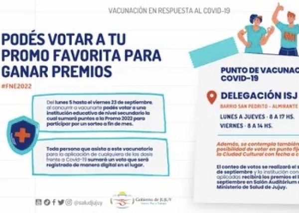 Covid-19: la vacunaci&oacute;n suma puntos a la Promoci&oacute;n Estudiantil 2022