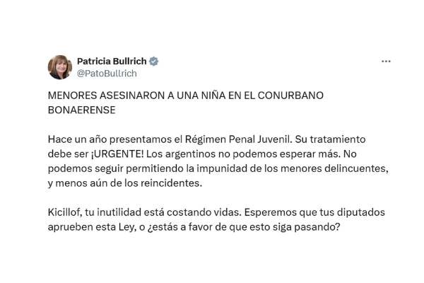 Tras el crimen de Kim en La Plata, el Gobierno busca acelerar la baja de la edad de imputabilidad