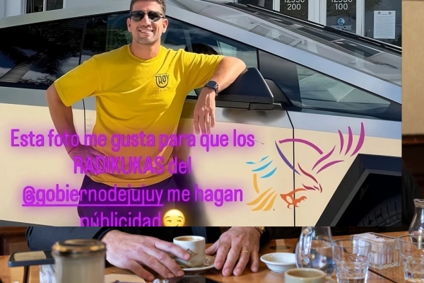 Esc&aacute;ndalo en el Congreso: un diputado de los Menem apareci&oacute; con un Cibertruck que cuesta 300 millones