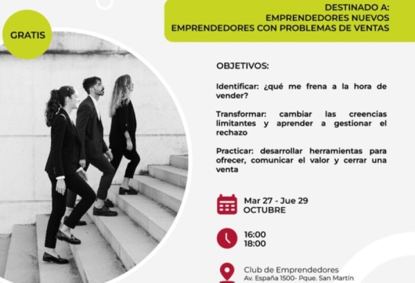 Taller gratuito para fortalecer ventas de emprendedores