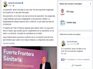 Gerardo Morales pidi&oacute; disculpas por: "poner una faja en las casas"