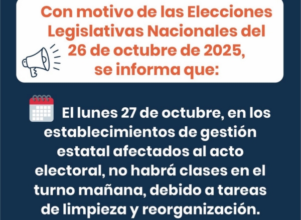As&iacute; funcionar&aacute;n las escuelas tras las Elecciones Legislativas