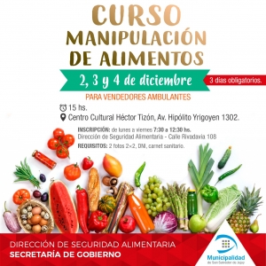 &Uacute;LTIMO CURSO DE MANIPULACI&Oacute;N DE ALIMENTOS DEL A&Ntilde;O