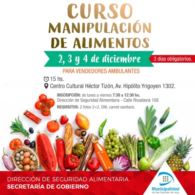 &Uacute;LTIMO CURSO DE MANIPULACI&Oacute;N DE ALIMENTOS DEL A&Ntilde;O