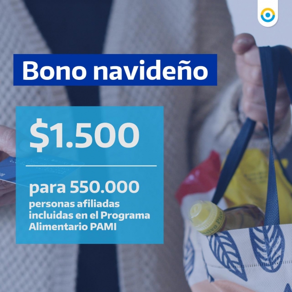 PAMI pagar&aacute; un bono navide&ntilde;o a sus afiliados y a los Centros de Jubilados