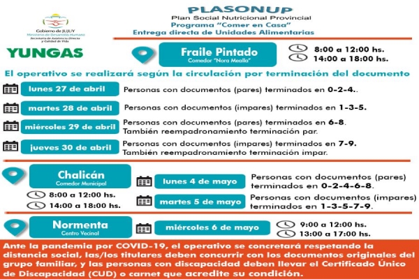 Desde el lunes retoman entrega de "Comer en Casa"
